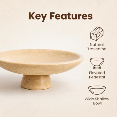 11.8" Natural Travertine Fruit Bowl