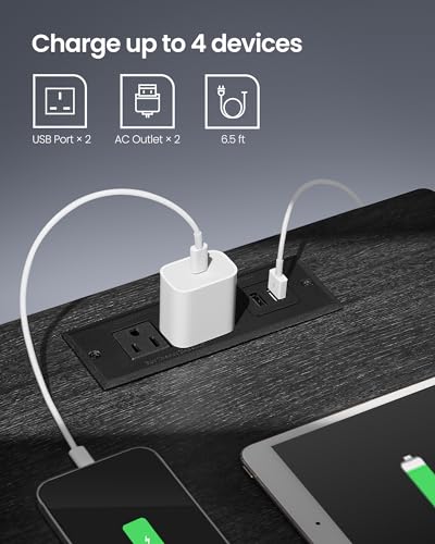 LED Nightstand with Charging Station