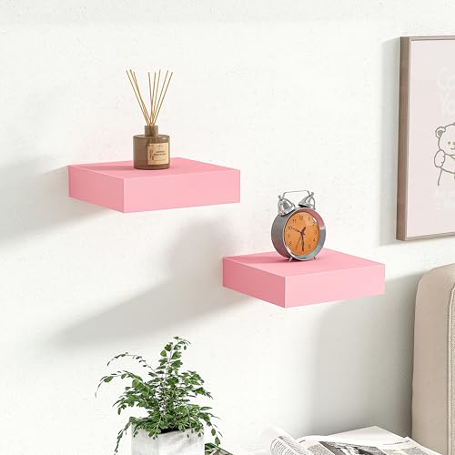 Pink Floating Shelves for Wall (2 Count)
