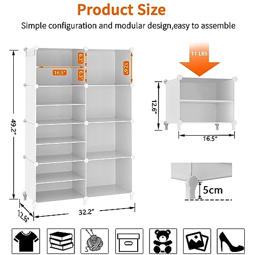 Closet Organizer 8 Cube Storage Shelves (8 Count)