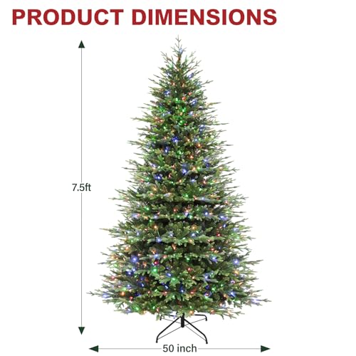 7.5 ft Prelit Christmas Tree with Realistic PE Foliage