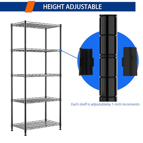 5 Wire Shelving Metal Storage Rack Adjustable Shelves