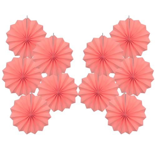 Pink Party Decorations Pink Hanging Paper Round Fans Bulk 8inch DIY
