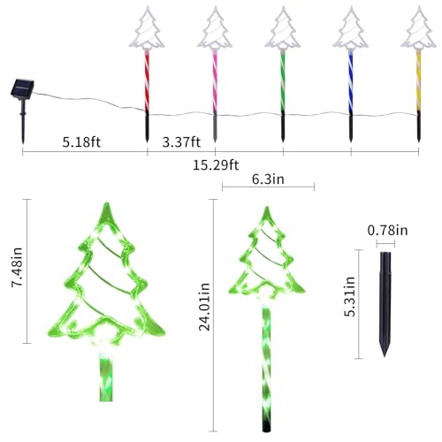 Solar Christmas Tree Pathway Lights Outdoor Decorations