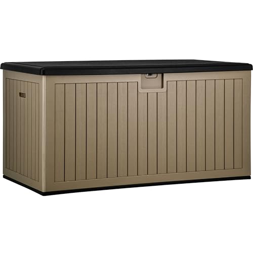260 Gallon Large Deck Box with Divider & Side Handles