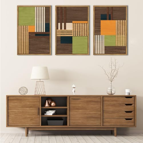 Large Modern Abstract Wooden Wall Art Set