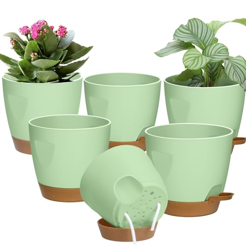 5 Pack Plant Pots with Drainage 7 (5 Count)