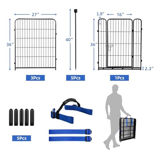 Tall Garden Fence with Gate (27 Sq Ft)