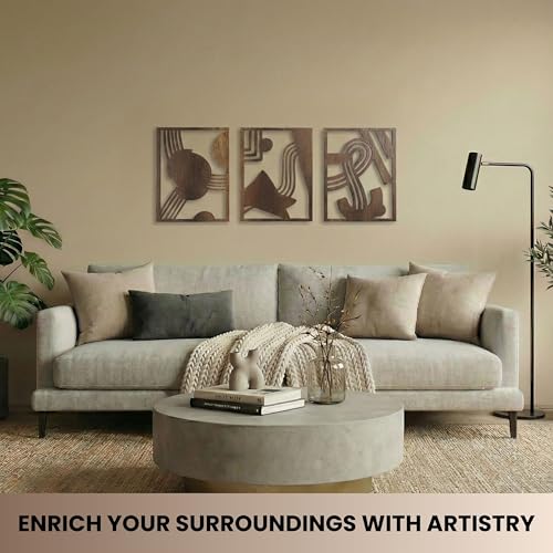 Modern Wooden Wall Sculptures (3 Count)