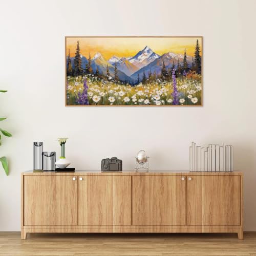Boho Mountain Framed Canvas Wall Art