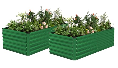 6x3x2ft Outdoor Metal Raised Garden Bed (2 Count)