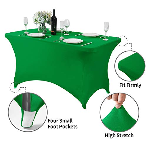 2Pack Spandex Table Cover for 4FT or 6ft or 8ft Table Universal Fitted Stretch Tablecloth for Party (2 Count)