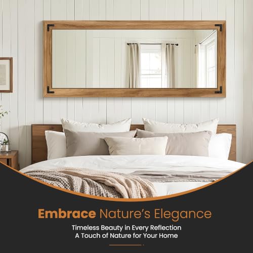 Wood Framed Full Length Mirror for Wall