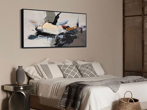 Abstract Canvas Wall Art Textured Large 48“x24” Wood Framed
