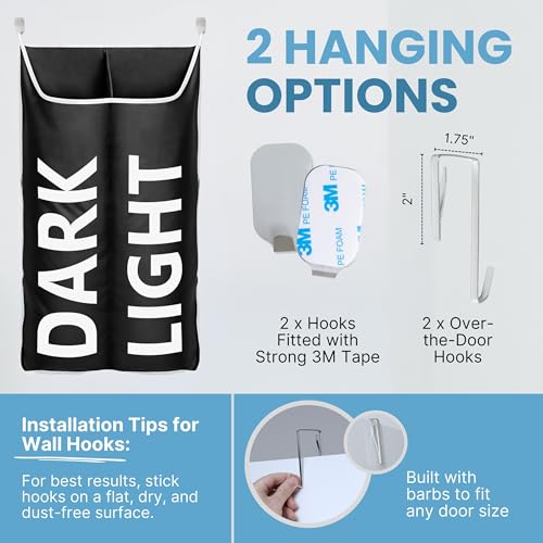 Hanging Laundry Hamper Bag XL 40x22"