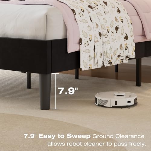 Twin Size Bed Frame with Upholstered Headboard