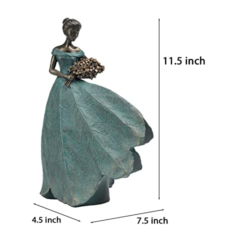 Fairy Statue Leaf Angel Girls Resin Table Decor 5x3x7.5 Inch