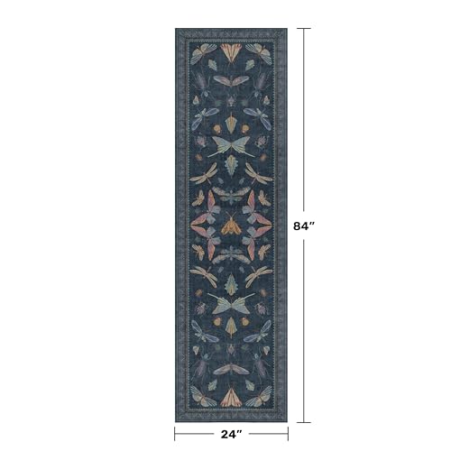 2x7 Navy Blue Bathroom Runner Rug (14 Sq Ft)
