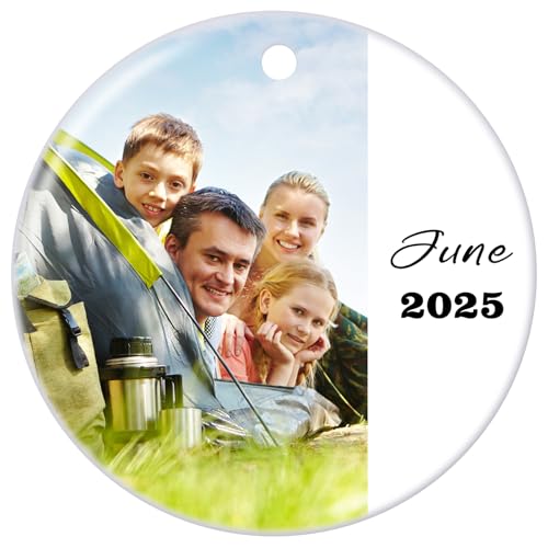Personalized Christmas Ornaments 2025 Ceramic Custom Photo Text Christmas Ornament Customized Photo Ornament Christmas Tree Decorations Gift for Family Kids Friends Couples Wedding