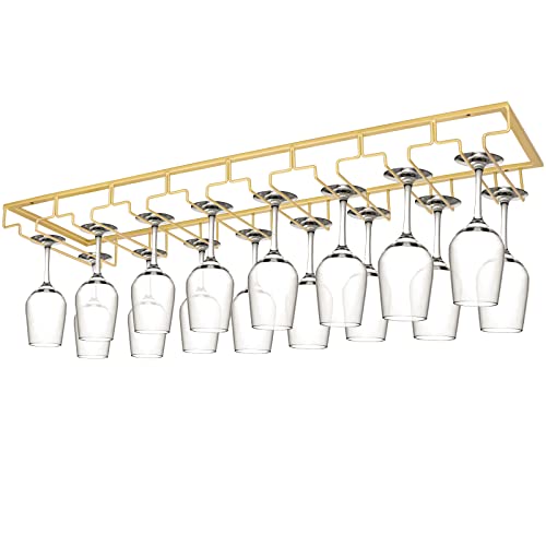 8 Row Wine Glass Rack Under Cabinet Large Capacity