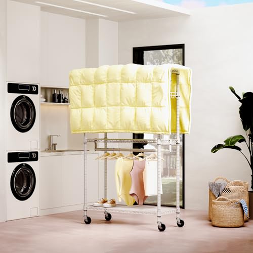 Heavy Duty Rolling Garment Rack 3 Tiers Adjustable Wire Shelving Clothes Rack with 2 Rods and Side Hooks