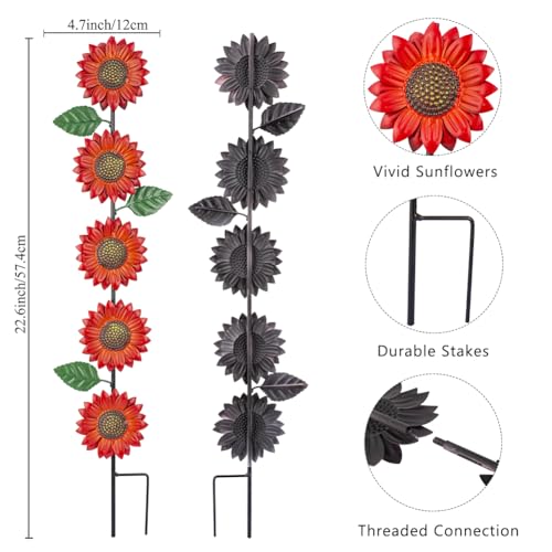 3Pack Sunflower Decorative Garden Stakes (3 Count)
