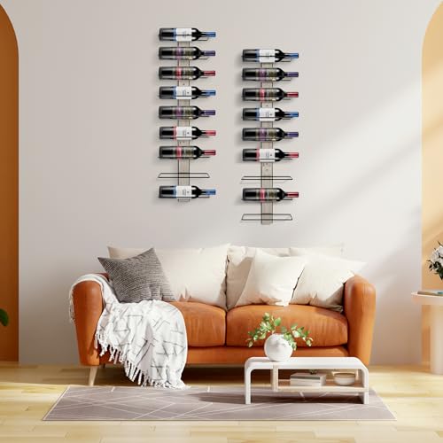 Wall Mounted Wine Rack for 9 Wine Bottles (9 Bottle Count)