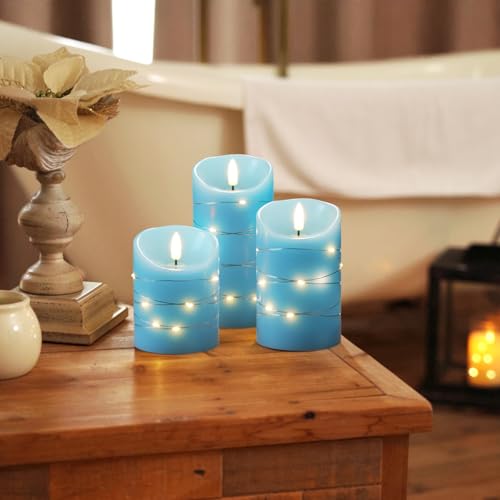 Flameless Candles with String Lights (3 Count)