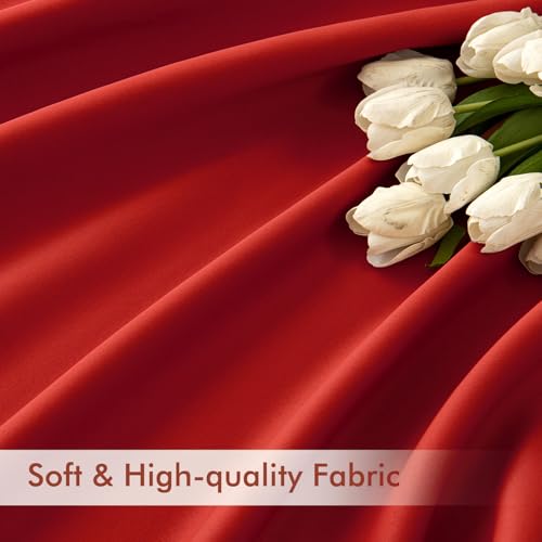 Christmas Red Back Tab Blackout Curtains 52x90 Inch Long 2 Panels (2 Count)