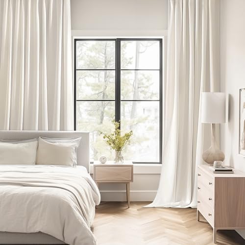 Ivory Back Tab Blackout Curtains 52x63 Inches Long 2 Panels Set (2 Count)