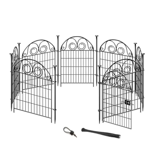 Tall Garden Animal Barrier Fence With Gate (48 Sq Ft)
