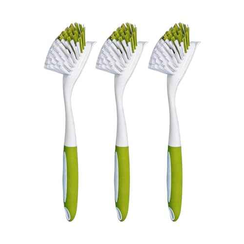 Dish Brush Scrub Brush with Handle (3 Count)