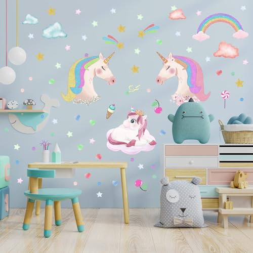 Glow in The Dark Unicorn Wall Stickers Decals