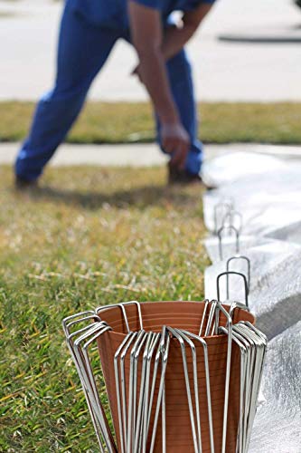 Ashman 150 Pack Galvanized Garden Stakes Landscape Staples and Fence Stake Sod Staples