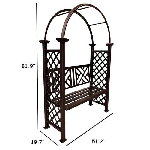 Bronze Aluminum Garden Arbor Arch with 2