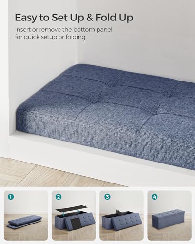 43.3 Inches Folding Storage Ottoman Bench