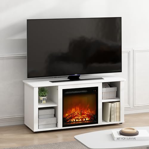 Jensen Entertainment Center Stand with Fireplace for TV up to 55 Inch