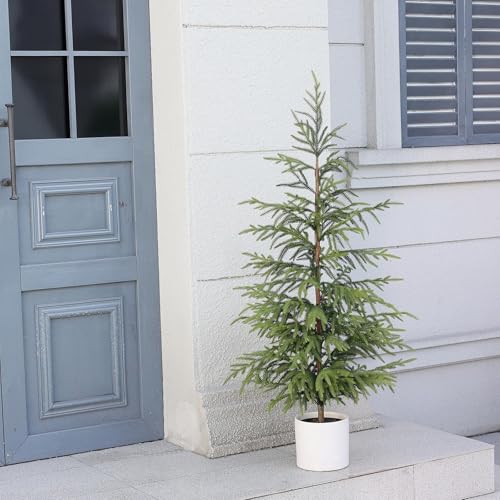 4FT 1Pcs Artificial Norfolk Pine Potted Christmas Tree for Front Door Decor