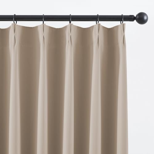 Taupe Pinch Pleated Blackout Curtains 84 Inch Length (2 Count)
