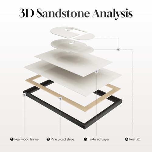 Large 3D Framed Abstract Wall Art Set (3 Count)
