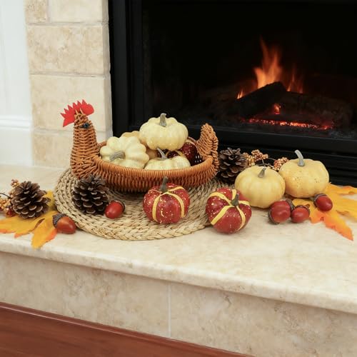 23Pcs Fake Pumpkins Fall Thanksgiving Decorations (23 Count)