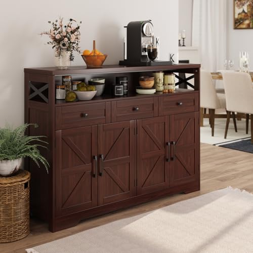 52" L Modern Farmhouse Sideboard Buffet Cabinet