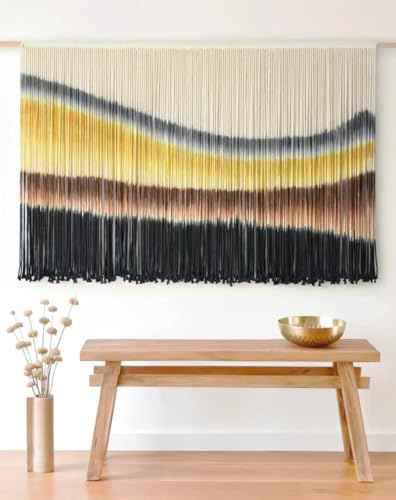 Large Macrame Wall Hanging Yellow Tie