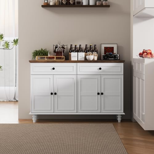 48" Farmhouse Sideboard Buffet Cabinet with 2 Drawers & 4 Doors