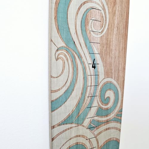 Wooden Surfboard Wall Decor Growth Chart