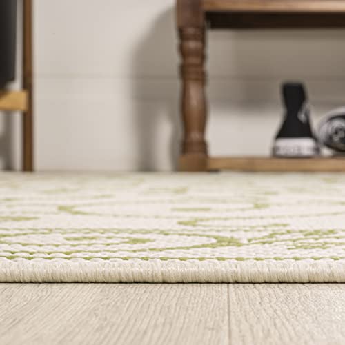 Vintage Filigree Indoor Outdoor Area Rug 4X6 Cream