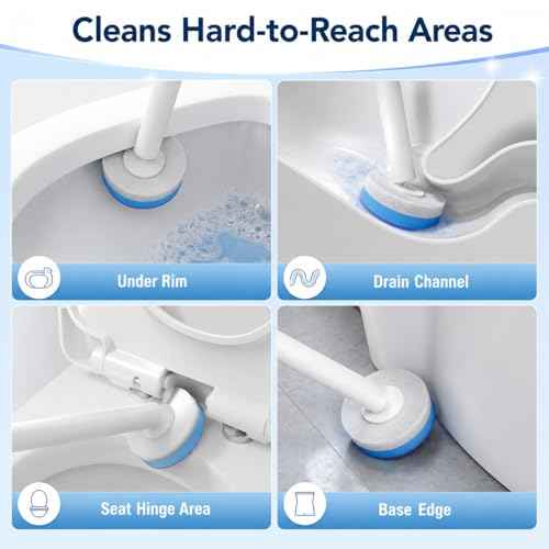 Disposable Toilet Brush with 48 Refills and Replaceable Scrubber Heads