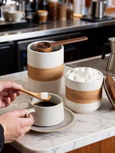 Coffee Container with Lid for Countertop Ceramic Jar for Coffee Bar