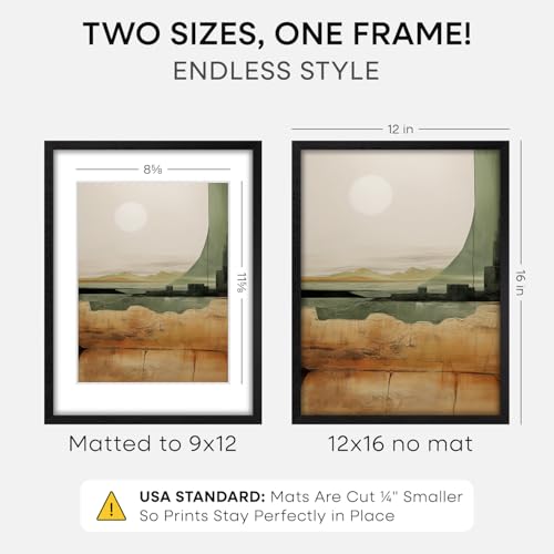 12x16 Black Oak Picture Frame (2 Count)