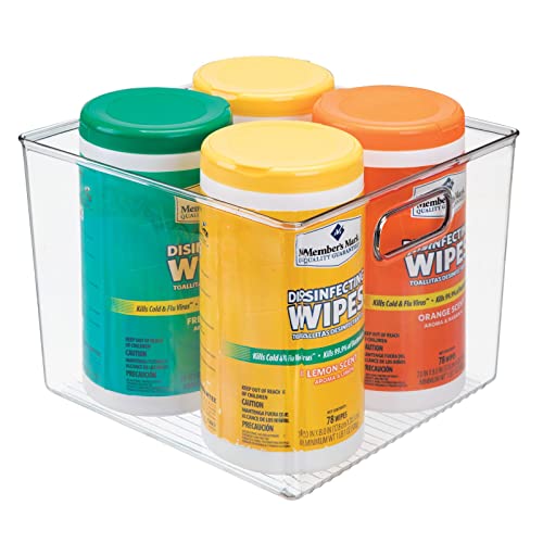 Plastic Modern Storage Organizer Bin Basket with Handles for Bathroom Organization